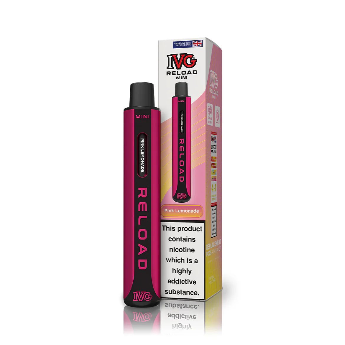 bulk wholesale IVG Reload Mini Pod Vape Kit Box Of 10 - Pink Lemonade