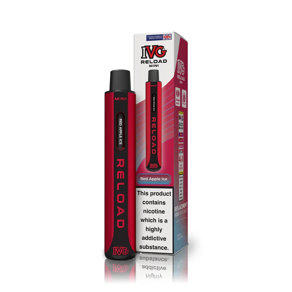 bulk wholesale IVG Reload Mini Pod Vape Kit Box Of 10 - Red Apple Ice