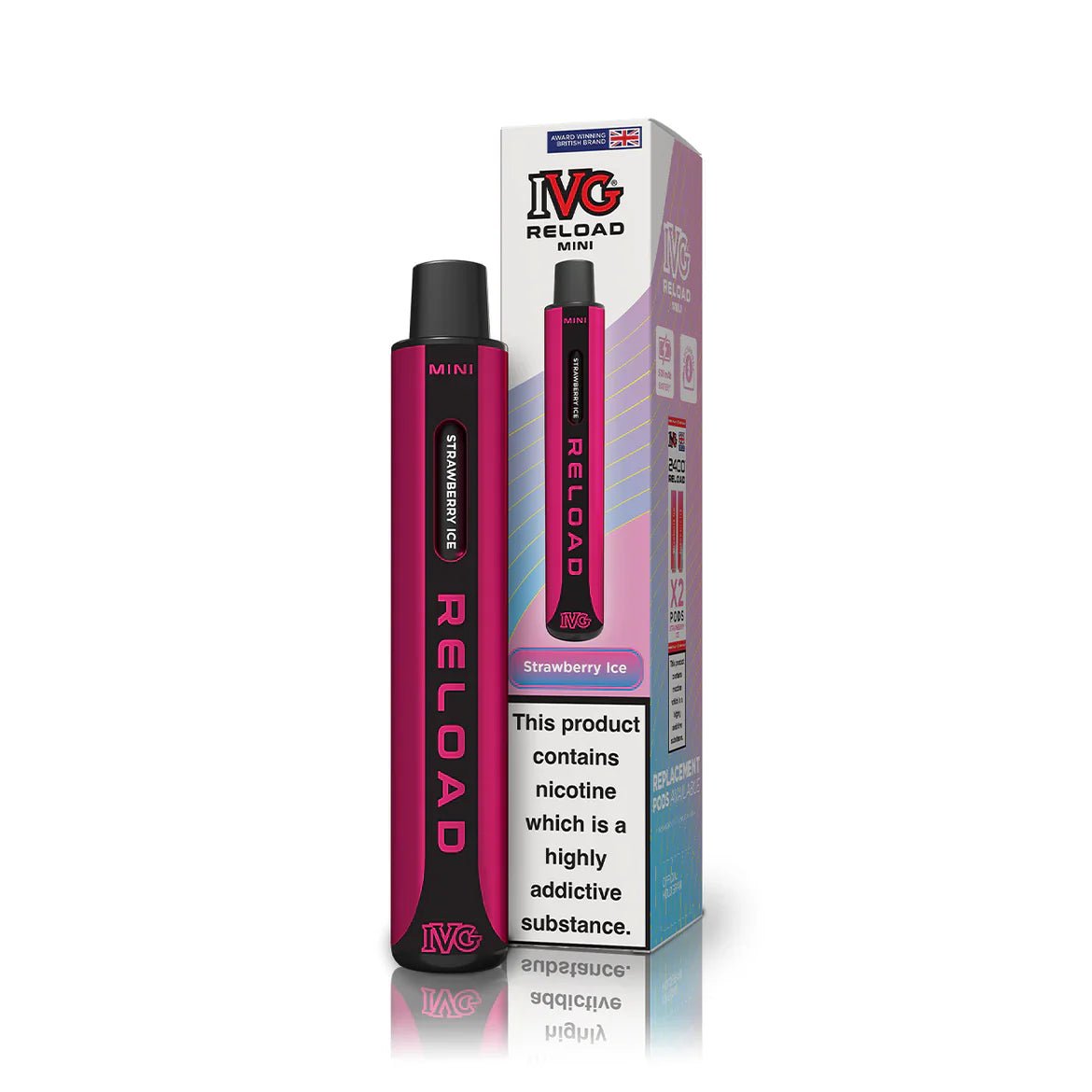 bulk wholesale IVG Reload Mini Pod Vape Kit Box Of 10 - Strawberry Ice