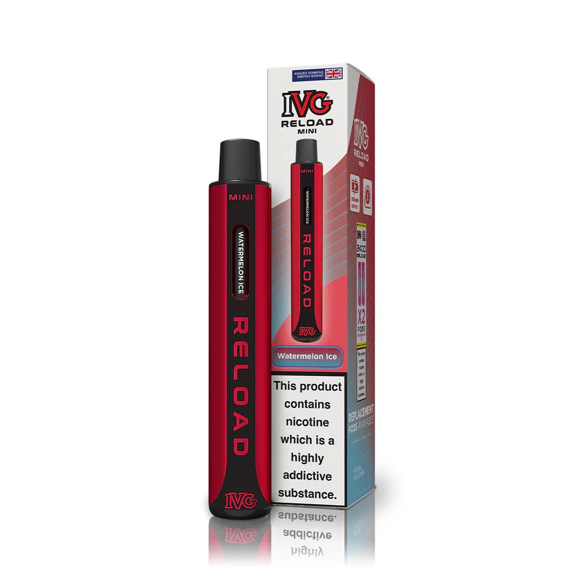 bulk wholesale IVG Reload Mini Pod Vape Kit Box Of 10 - Watermelon Ice