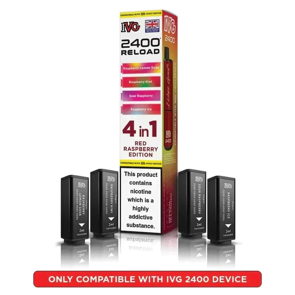 bulk wholesale IVG Reload Mini Prefilled Pods Pack of 5 - Red Raspberry Edition
