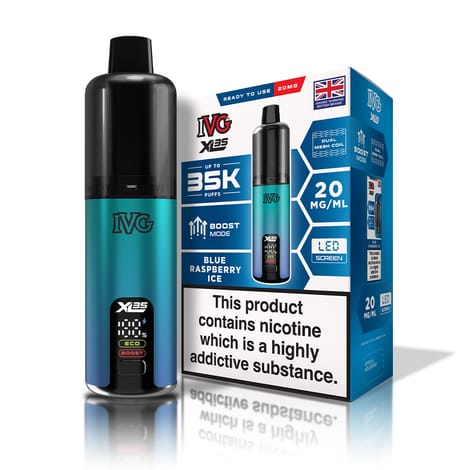 bulk wholesale IVG XL 35K Prefilled Pod Vape Kit Box of 5 - Blue Raspberry Ice