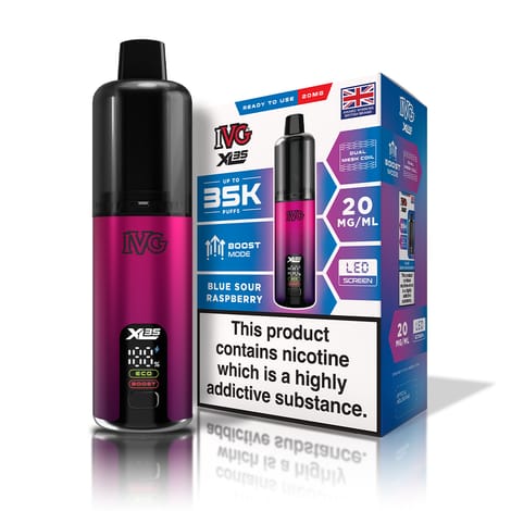 bulk wholesale IVG XL 35K Prefilled Pod Vape Kit Box of 5 - Blue Sour Raspberry