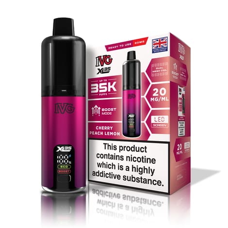 bulk wholesale IVG XL 35K Prefilled Pod Vape Kit Box of 5 - Cherry Peach Lemon
