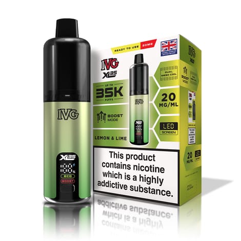 bulk wholesale IVG XL 35K Prefilled Pod Vape Kit Box of 5 - Lemon & Lime