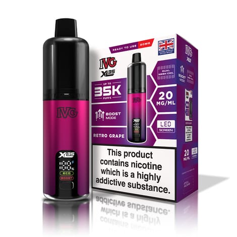 bulk wholesale IVG XL 35K Prefilled Pod Vape Kit Box of 5 - Retro Grape