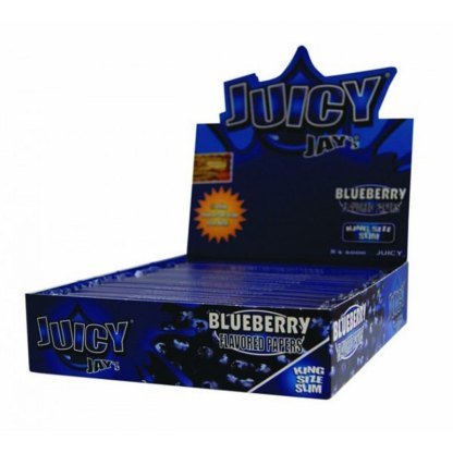 bulk wholesale Juicy Jay's King Size Slim Blueberry Rolling Papers - 32 Leaves - 