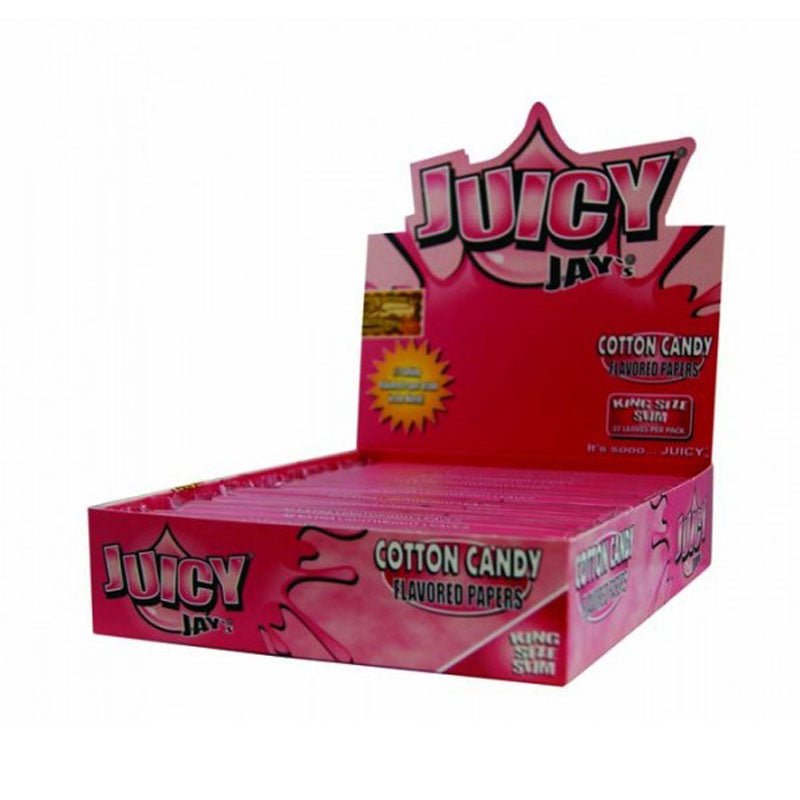 bulk wholesale Juicy Jay's King Size Slim Cotton Candy Rolling Papers - 32 Leaves - 