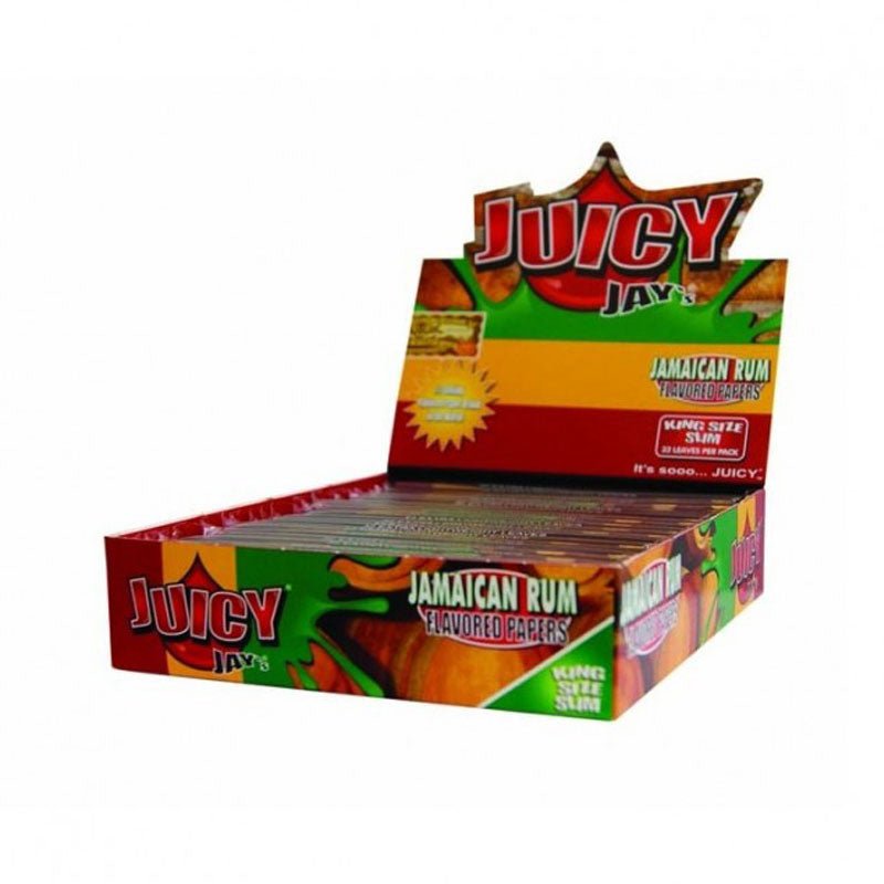 bulk wholesale Juicy Jay's King Size Slim Jamaican Rum Rolling Papers - 32 Leaves - 
