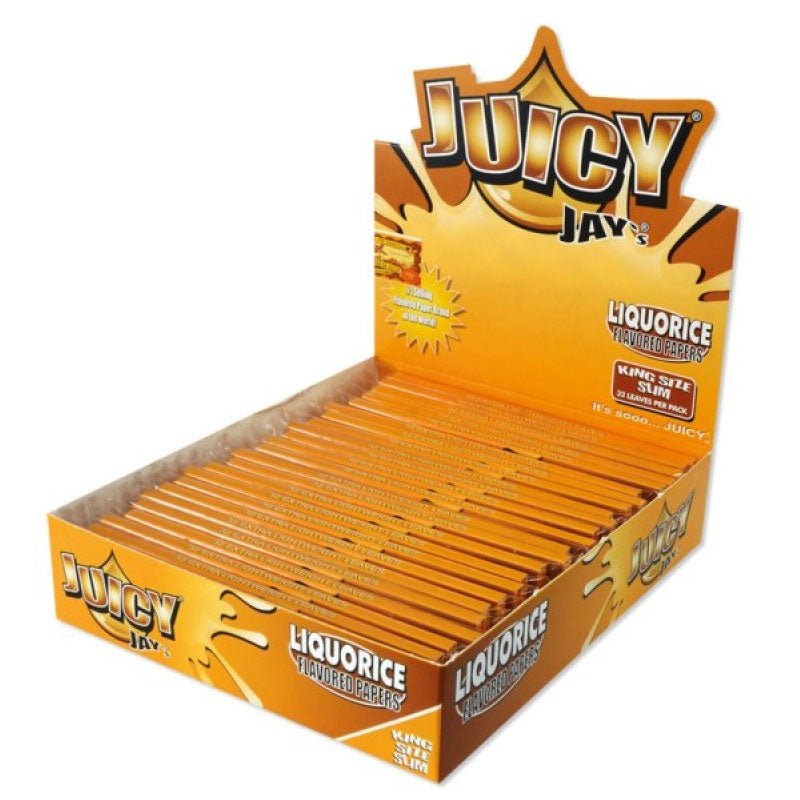 bulk wholesale Juicy Jay's King Size Slim Liquorice Rolling Papers - 32 Leaves - 