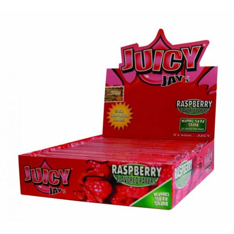 bulk wholesale Juicy Jay's Raspberry King Size Slim Rolling Papers - 32 Leaves - 