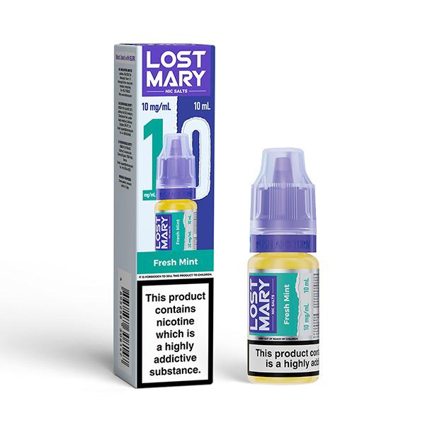 bulk wholesale Lost Mary Nic Salt 10ml E-Liquid Box of 10 - Fresh Mint
