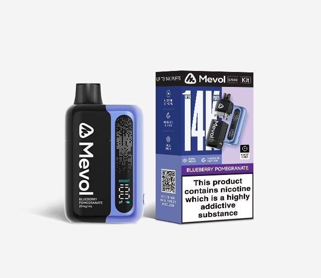 bulk wholesale Mevol S7000 Prefilled Pod Kit - 14k Puffs Box of 5 - Blueberry Pomegranate