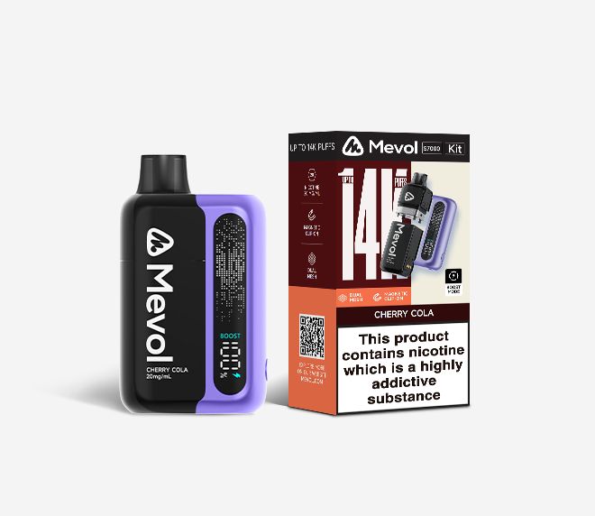 bulk wholesale Mevol S7000 Prefilled Pod Kit - 14k Puffs Box of 5 - Cherry Cola