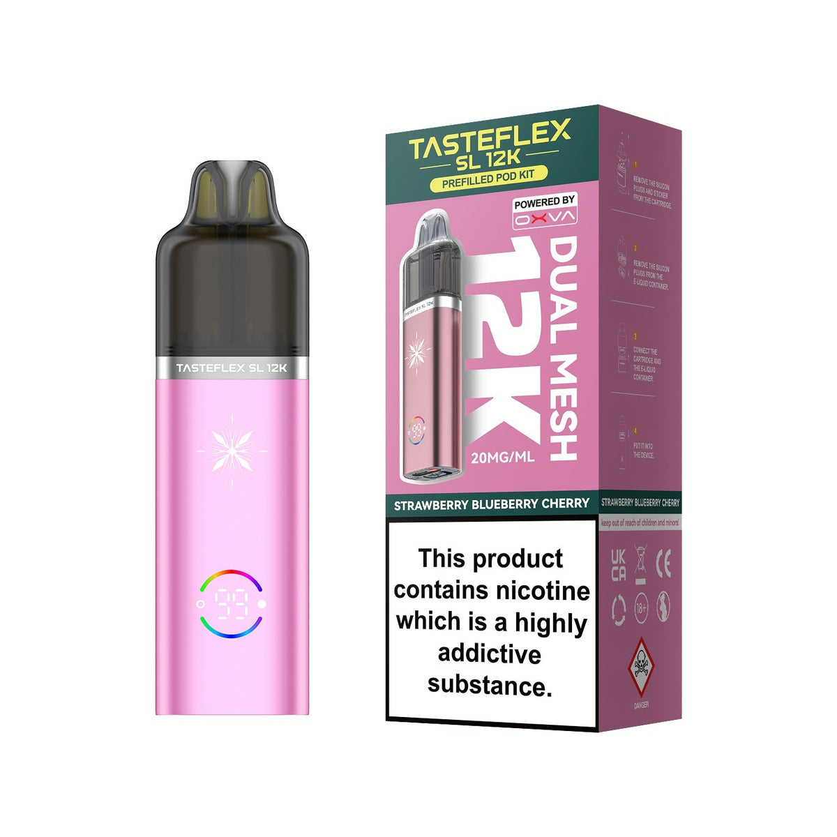 bulk wholesale Oxva Tasteflex SL 12k Prefilled Pod Kit - Strawberry Blueberry Cherry