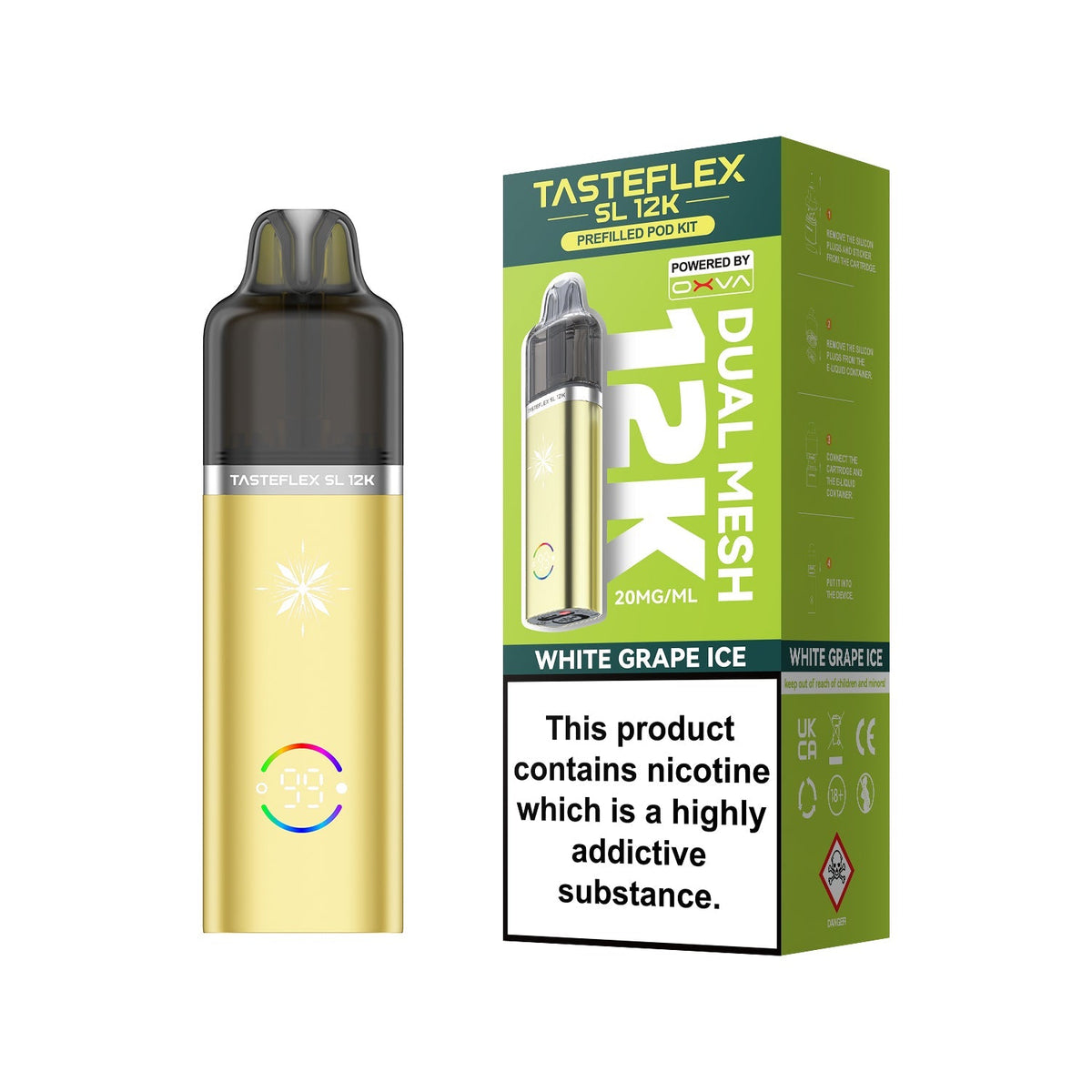bulk wholesale Oxva Tasteflex SL 12k Prefilled Pod Kit - White Grape Ice