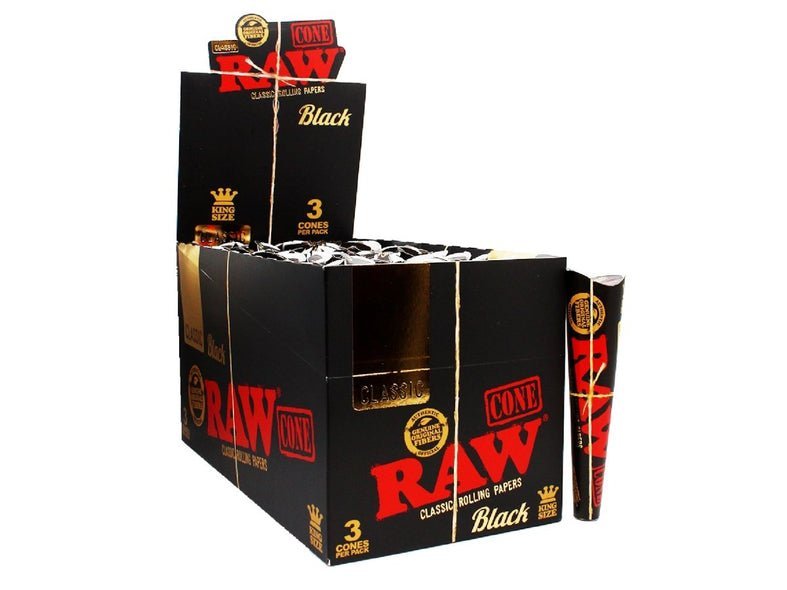 bulk wholesale RAW Black King Size Pre - Rolled Cones (3 Pack) - 