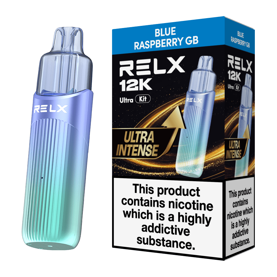 bulk wholesale Relx 12k Ultra Pod Vape Kit Box of 5 - Blue Raspberry GB