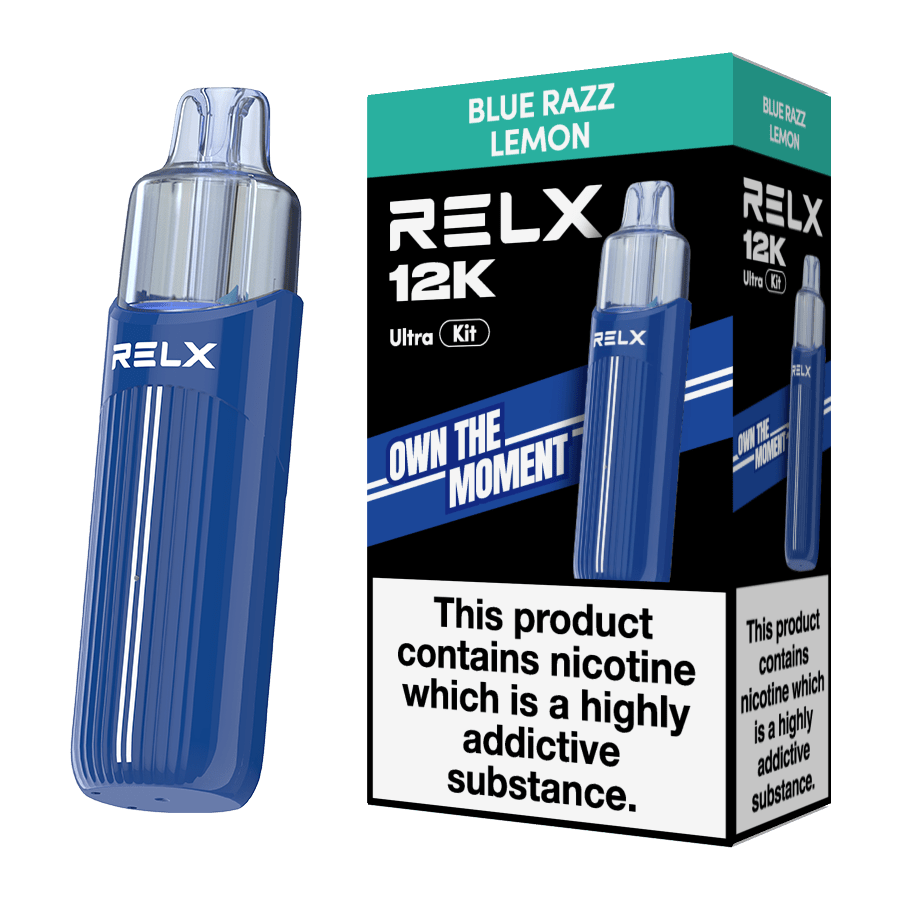 bulk wholesale Relx 12k Ultra Pod Vape Kit Box of 5 - Blue Razz Lemon