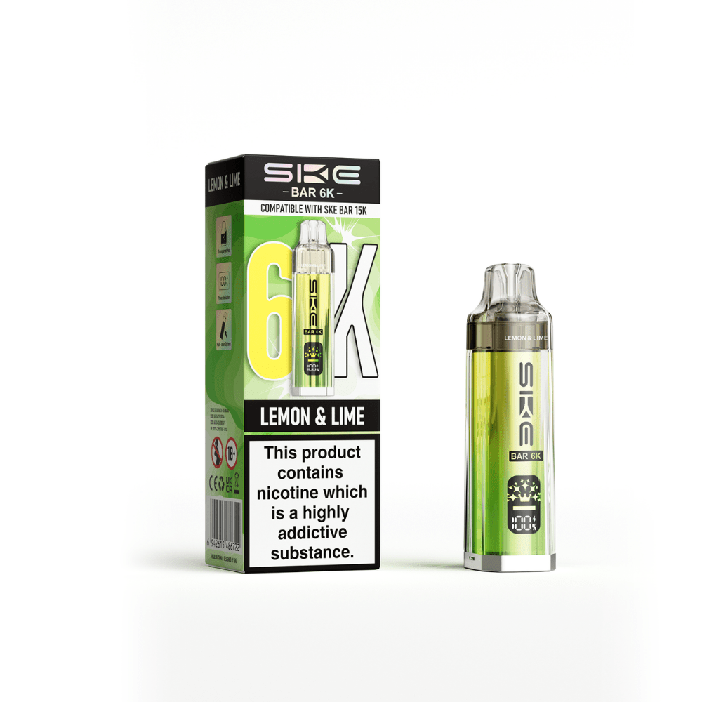 bulk wholesale SKE Bar 6K Prefilled Pod Kit Box of 5 - Lemon Lime