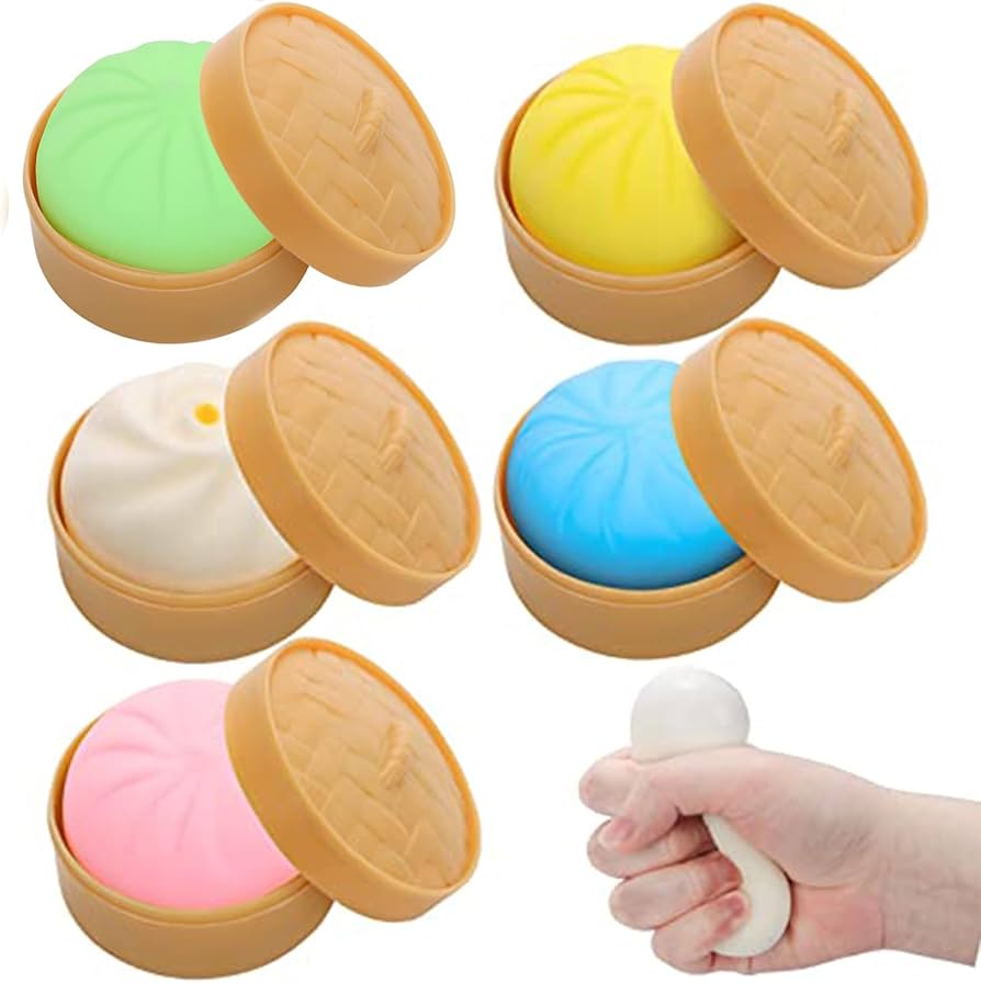 bulk wholesale Squeezy Dumplings Toys | 6 Packs | Squishy Stress Balls - 