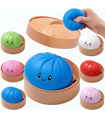 bulk wholesale Squeezy Dumplings Toys | 6 Packs | Squishy Stress Balls - 