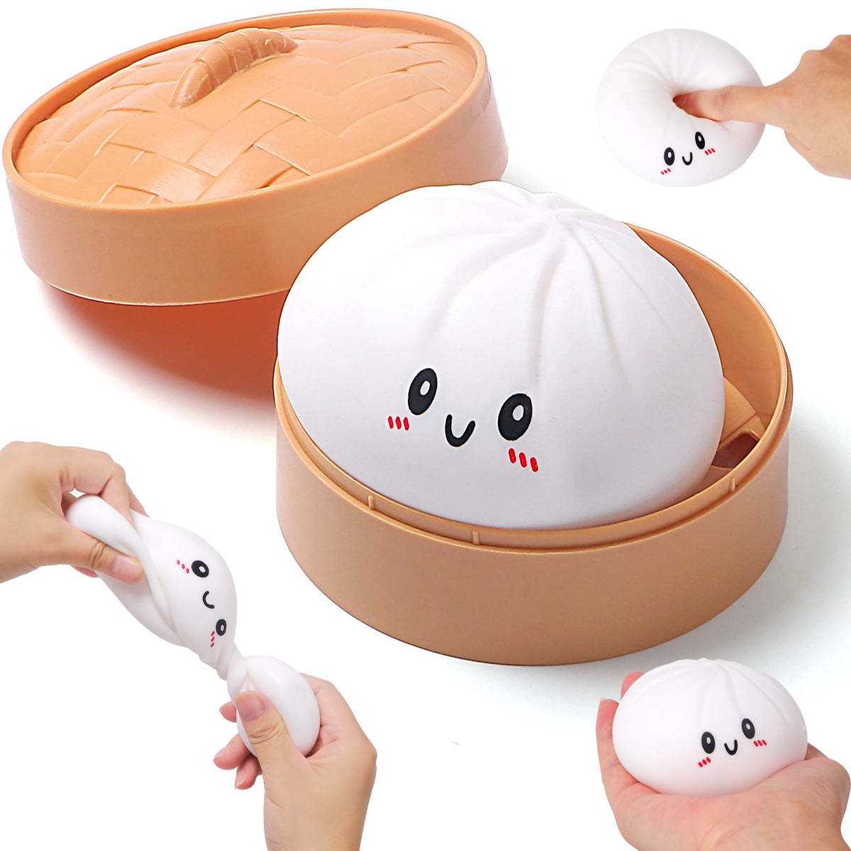 bulk wholesale Squeezy Dumplings Toys | 6 Packs | Squishy Stress Balls - 