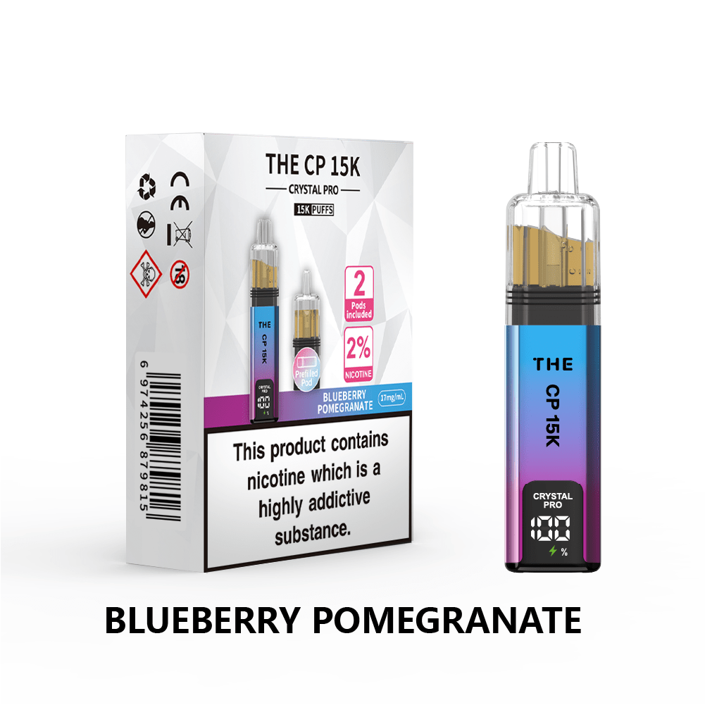 bulk wholesale The Crystal Pro CP 15k Prefilled Pod Vape Box of 5 - Blueberry Pomegranate