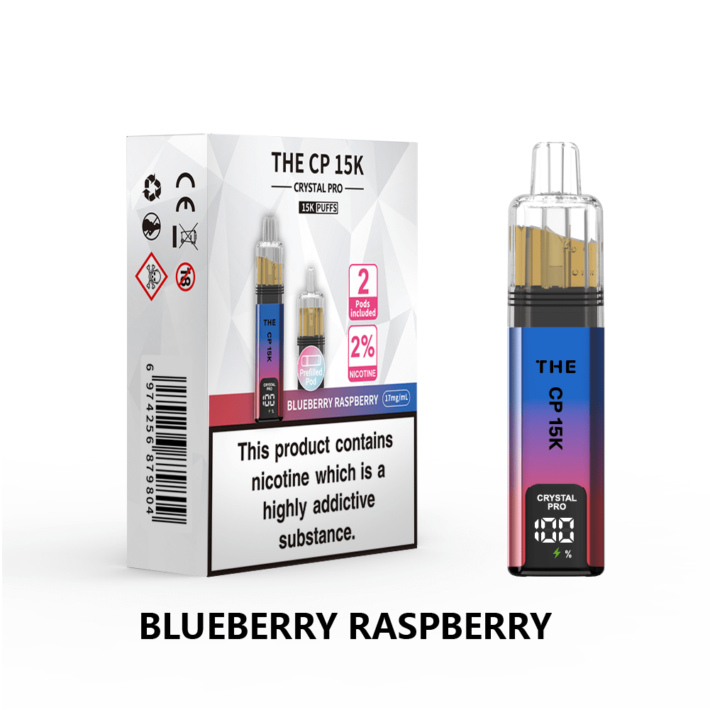 bulk wholesale The Crystal Pro CP 15k Prefilled Pod Vape Box of 5 - Blueberry Raspberry