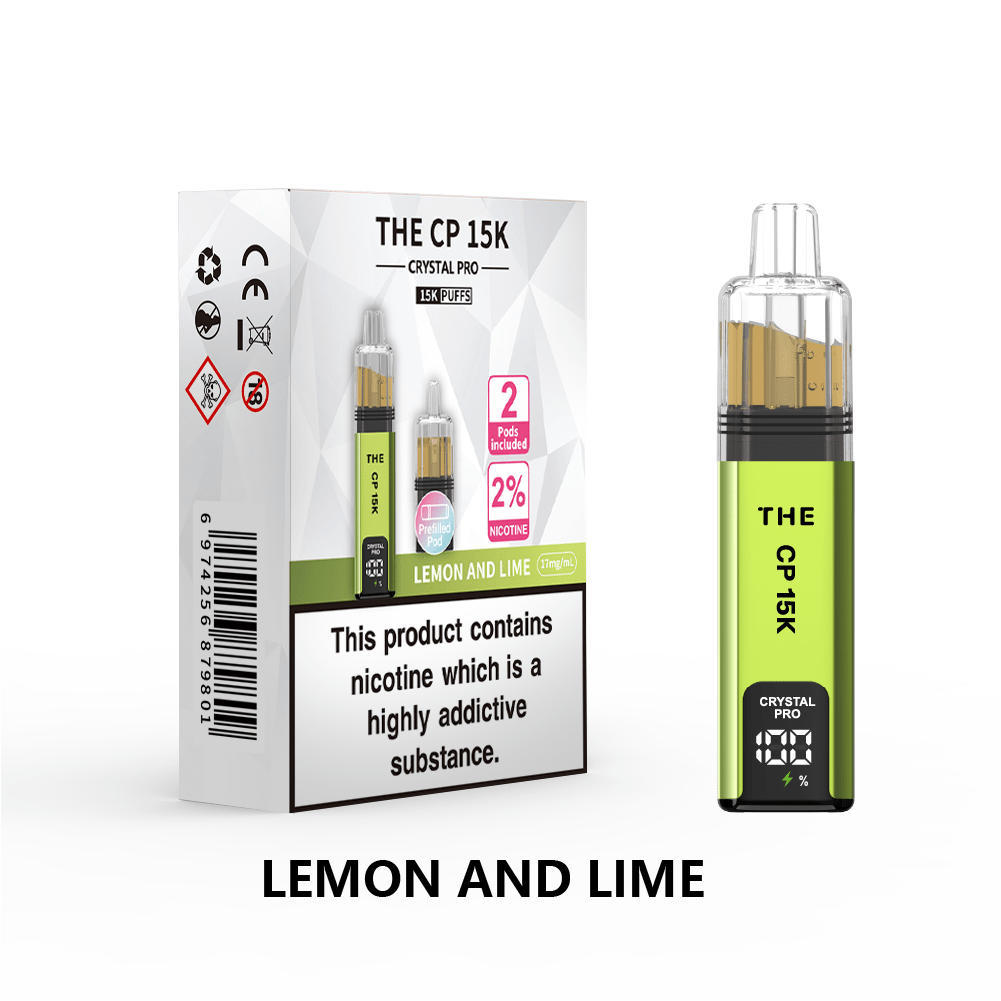 bulk wholesale The Crystal Pro CP 15k Prefilled Pod Vape Box of 5 - Lemon & Lime
