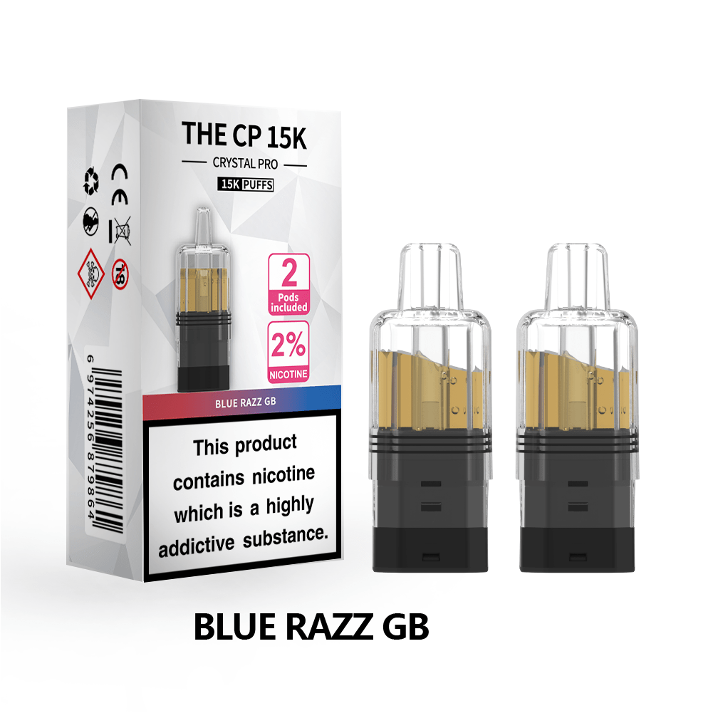 bulk wholesale The Crystal Pro CP 15k Replacement Pods Box of 5 - Blue Razz GB