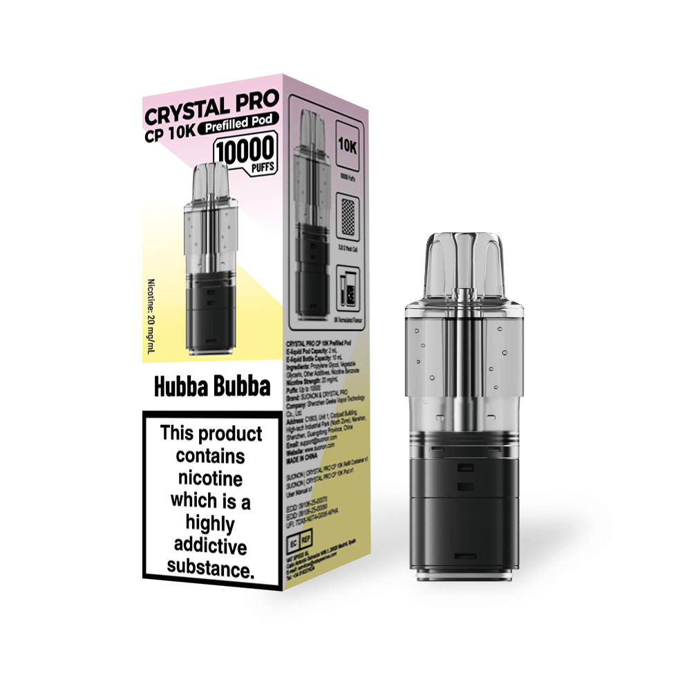 bulk wholesale Crystal Pro CP 10k Replacement Pods Box of 5 - Hubba Bubba