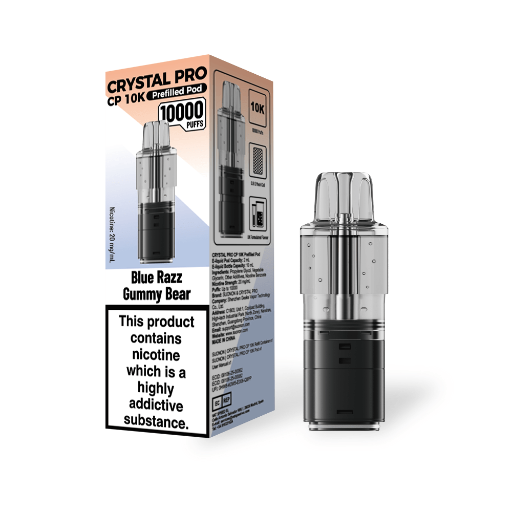 bulk wholesale Crystal Pro CP 10k Replacement Pods Box of 5 - Blue Razz GB