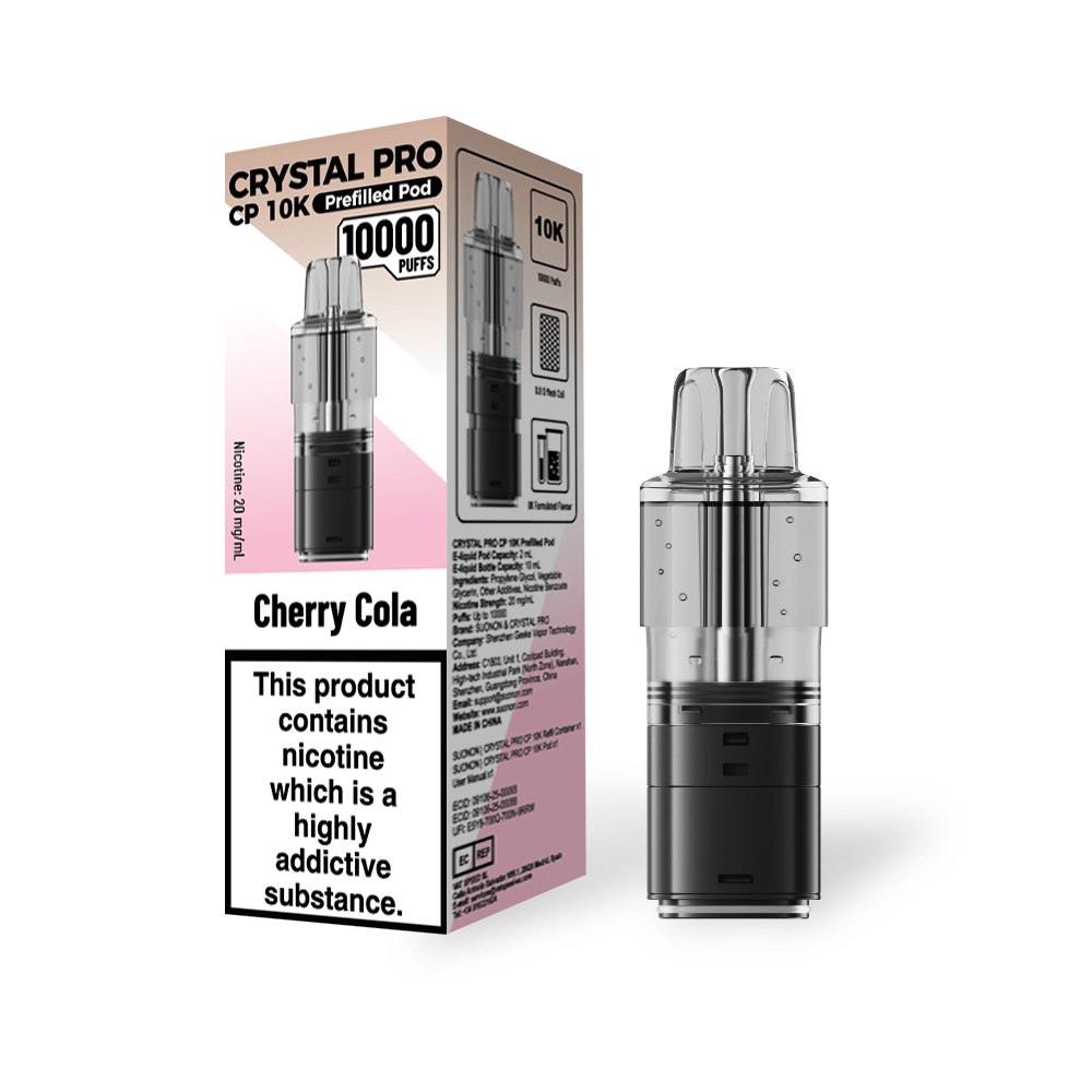 bulk wholesale Crystal Pro CP 10k Replacement Pods Box of 5 - Cherry Cola