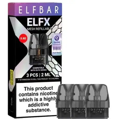 Elf Bar ELFX Empty Replacement Pods - Pack of 3 - Mcr Vape Distro