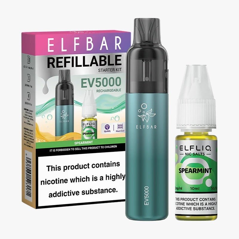 Elf Bar EV5000 Starter Kit & Elfliq Nic Salt 10ml E-Liquid Combo Pack - Mcr Vape Distro