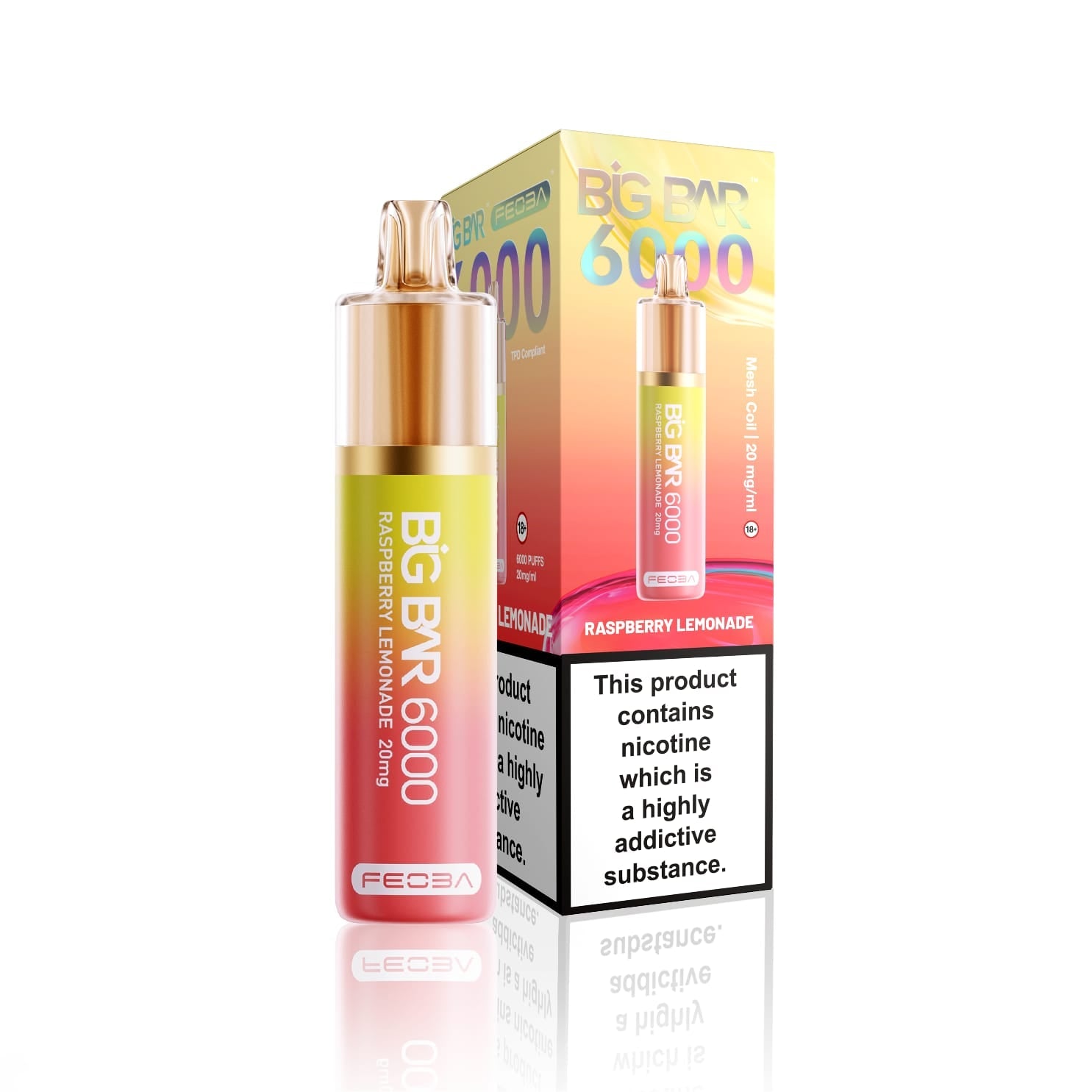 Feoba Big Bar 6000 Puffs Vape (Box of 5) - Bulk Wholesale Price Feoba Big Bar 6000 Puffs Vape (Box of 5) - Bulk Wholesale Price