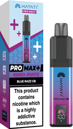bulk wholesale Hayati Pro Max+ 6000 Puffs Vape Kit Box of 5 - Blue Razz GB