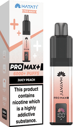 bulk wholesale Hayati Pro Max+ 6000 Puffs Vape Kit Box of 5 - Juicy Peach