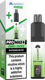 bulk wholesale Hayati Pro Max+ 6000 Puffs Vape Kit Box of 5 - Watermelon Ice