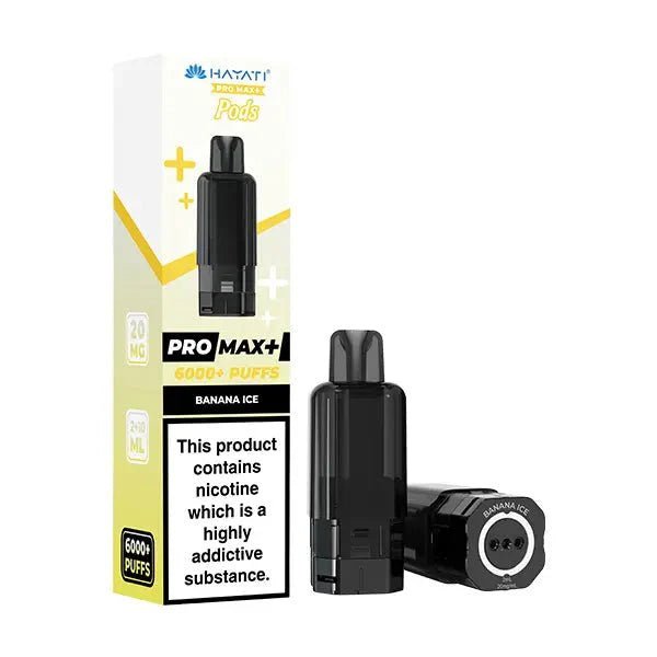 bulk wholesale Hayati Pro Max Plus 6000 Prefilled Pods Box of 5 - Banana Ice