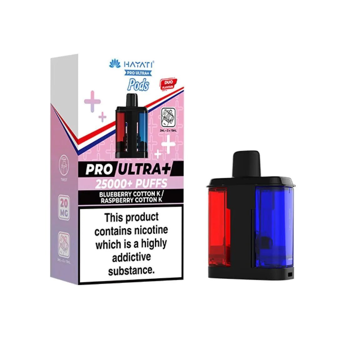 bulk wholesale Hayati Pro Ultra Plus 25k Prefilled Pods Box of 5 - Blueberry Cotton K / Raspberry Cotton K