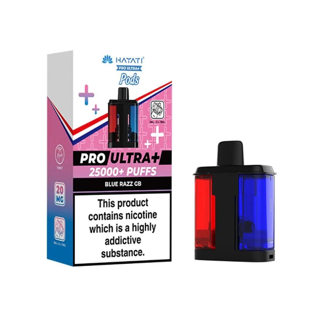 bulk wholesale Hayati Pro Ultra Plus 25k Prefilled Pods Box of 5 - Blue Razz GB