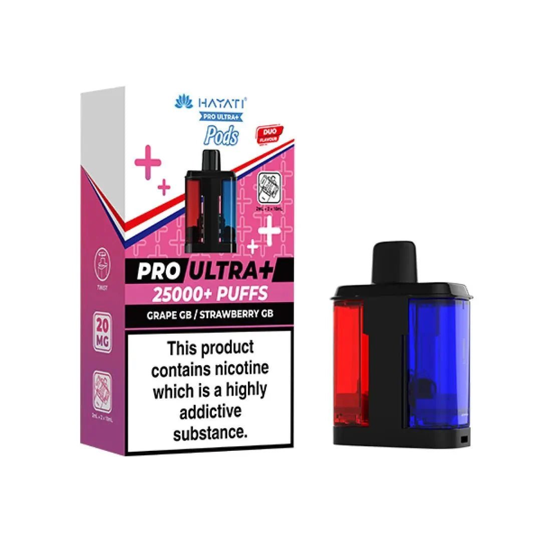 bulk wholesale Hayati Pro Ultra Plus 25k Prefilled Pods Box of 5 - Grape GB / Strawberry GB