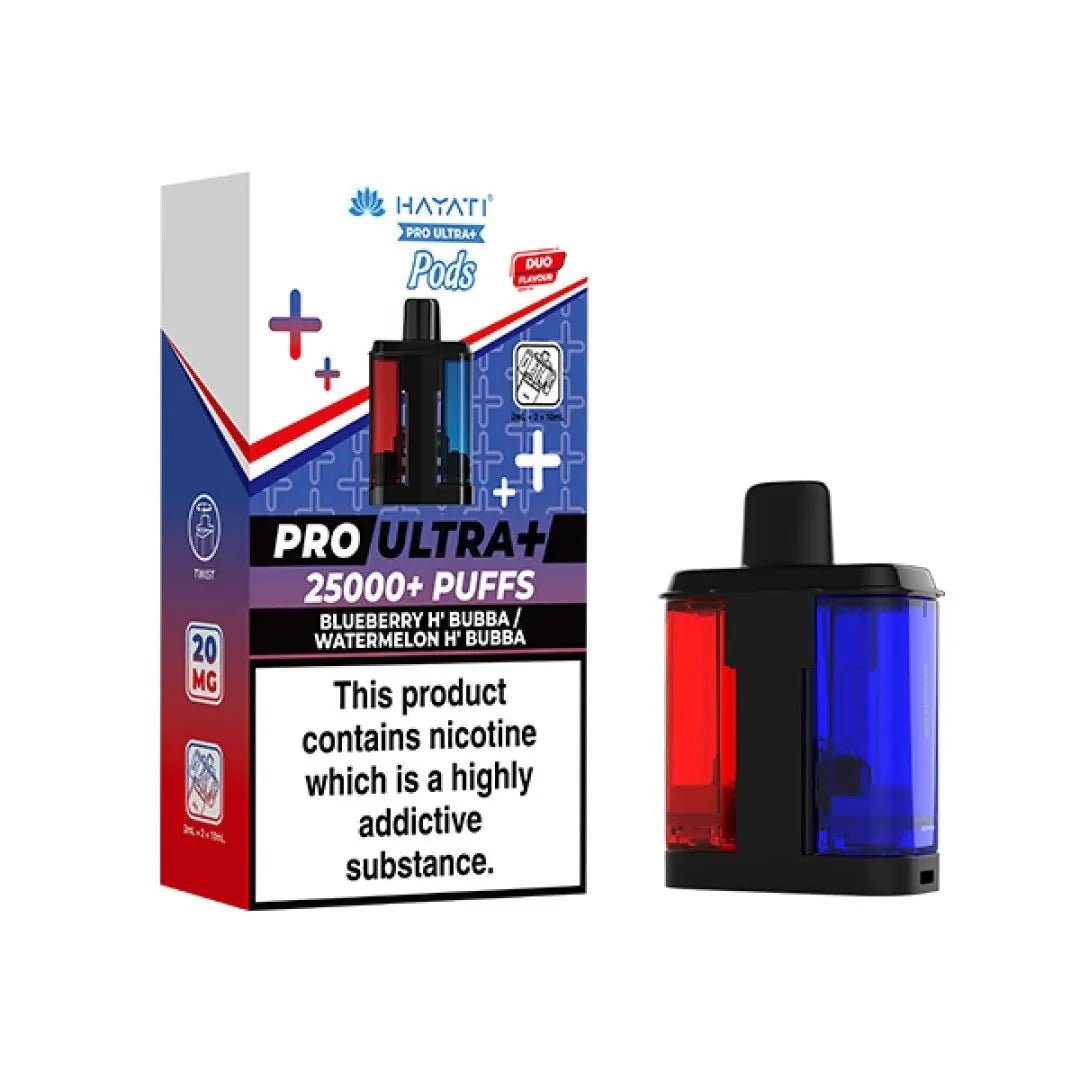 bulk wholesale Hayati Pro Ultra Plus 25k Prefilled Pods Box of 5 - Blueberry H Bubba / Watermelon H Bubba