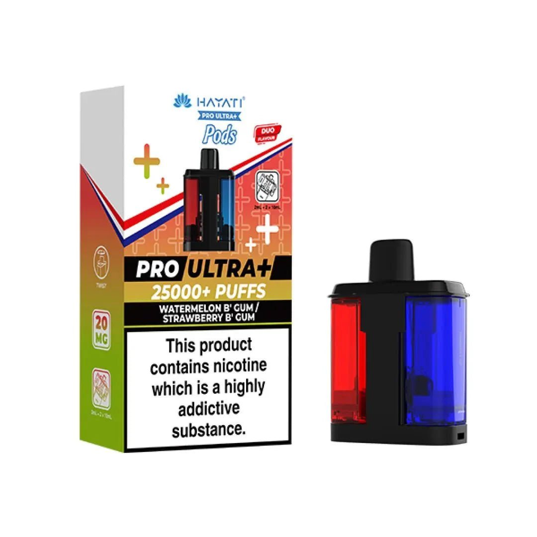 bulk wholesale Hayati Pro Ultra Plus 25k Prefilled Pods Box of 5 - Watermelon B' Gum / Strawberry B' Gum