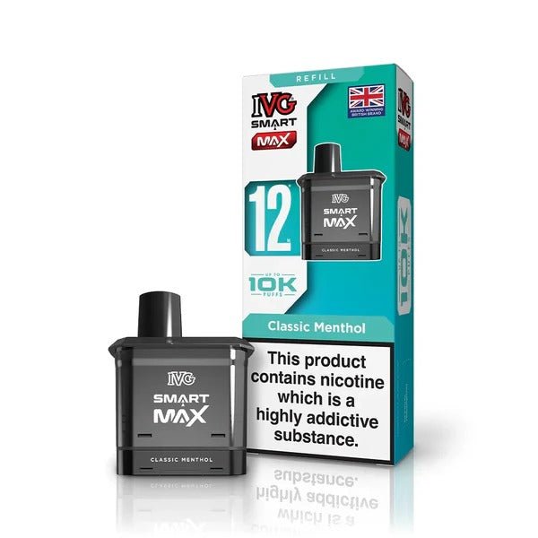 bulk wholesale IVG Smart Max 10k Prefilled Refill Pods Pack of 5 - Classic Menthol
