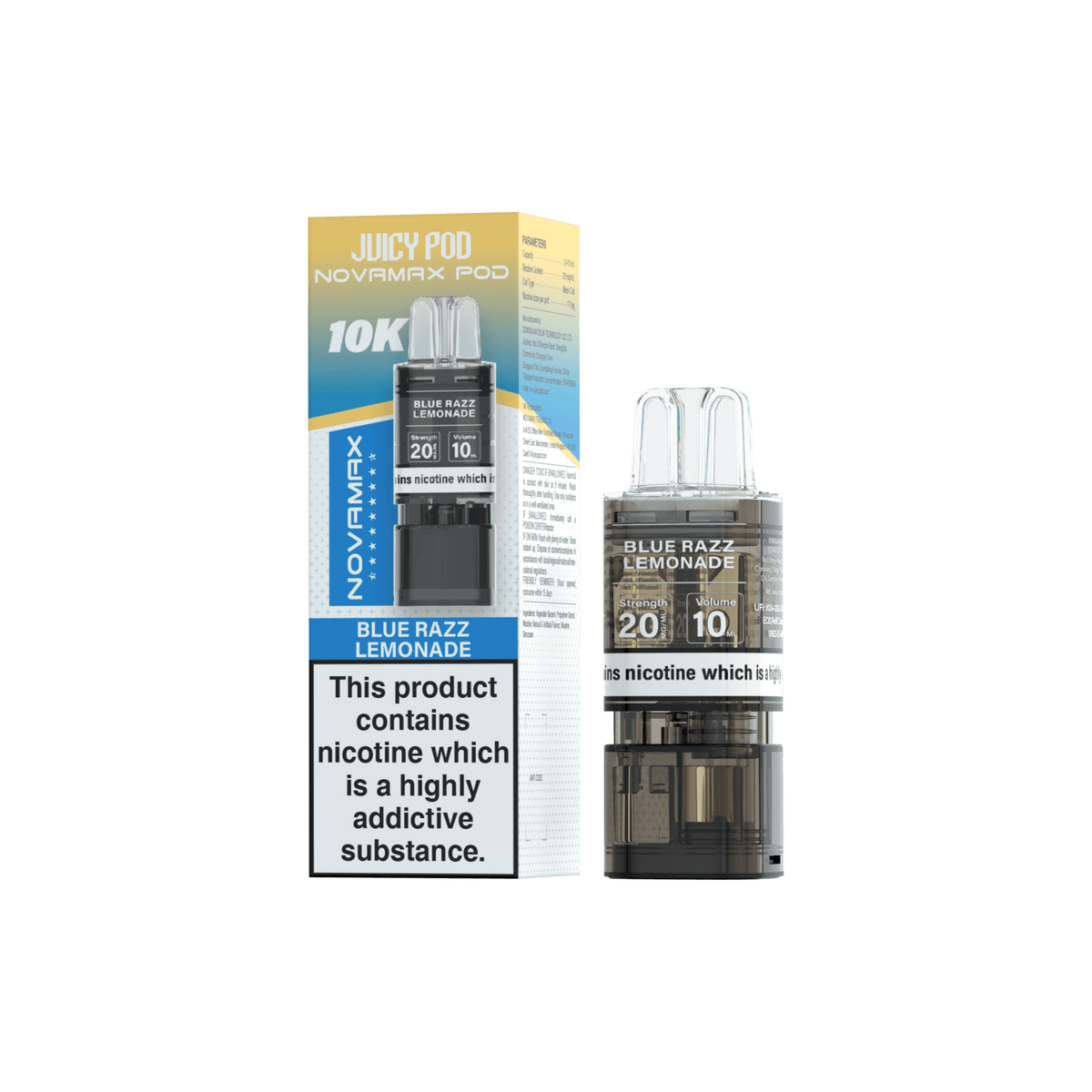 bulk wholesale Juicy Pod Novamax 10k Replacement Pods (Pack of 10) - Blue Razz Lemonade