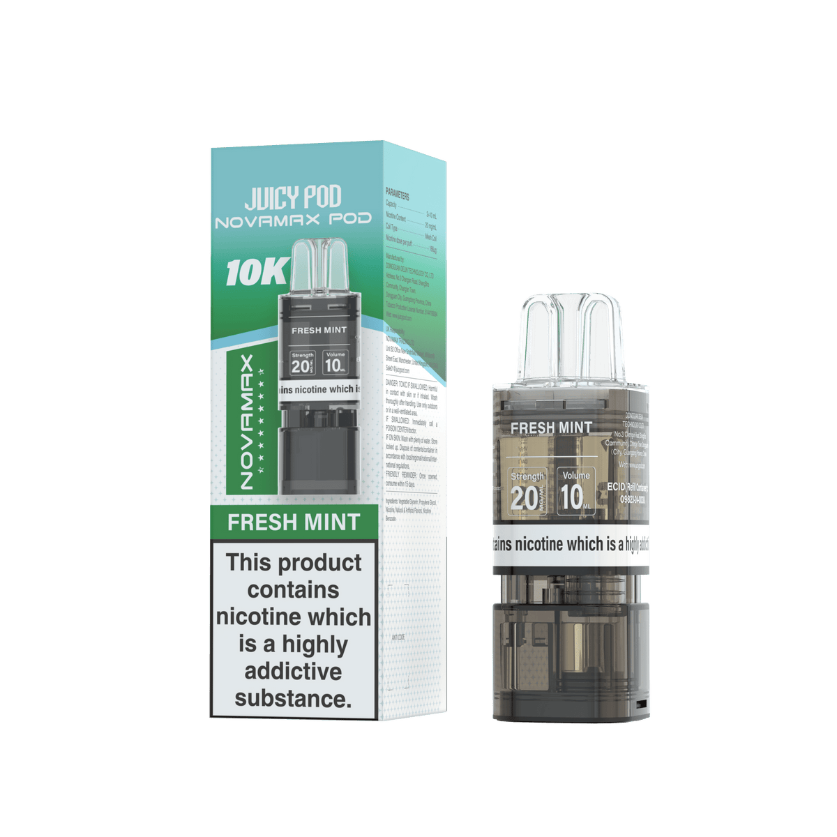 bulk wholesale Juicy Pod Novamax 10k Replacement Pods (Pack of 10) - Fresh Mint
