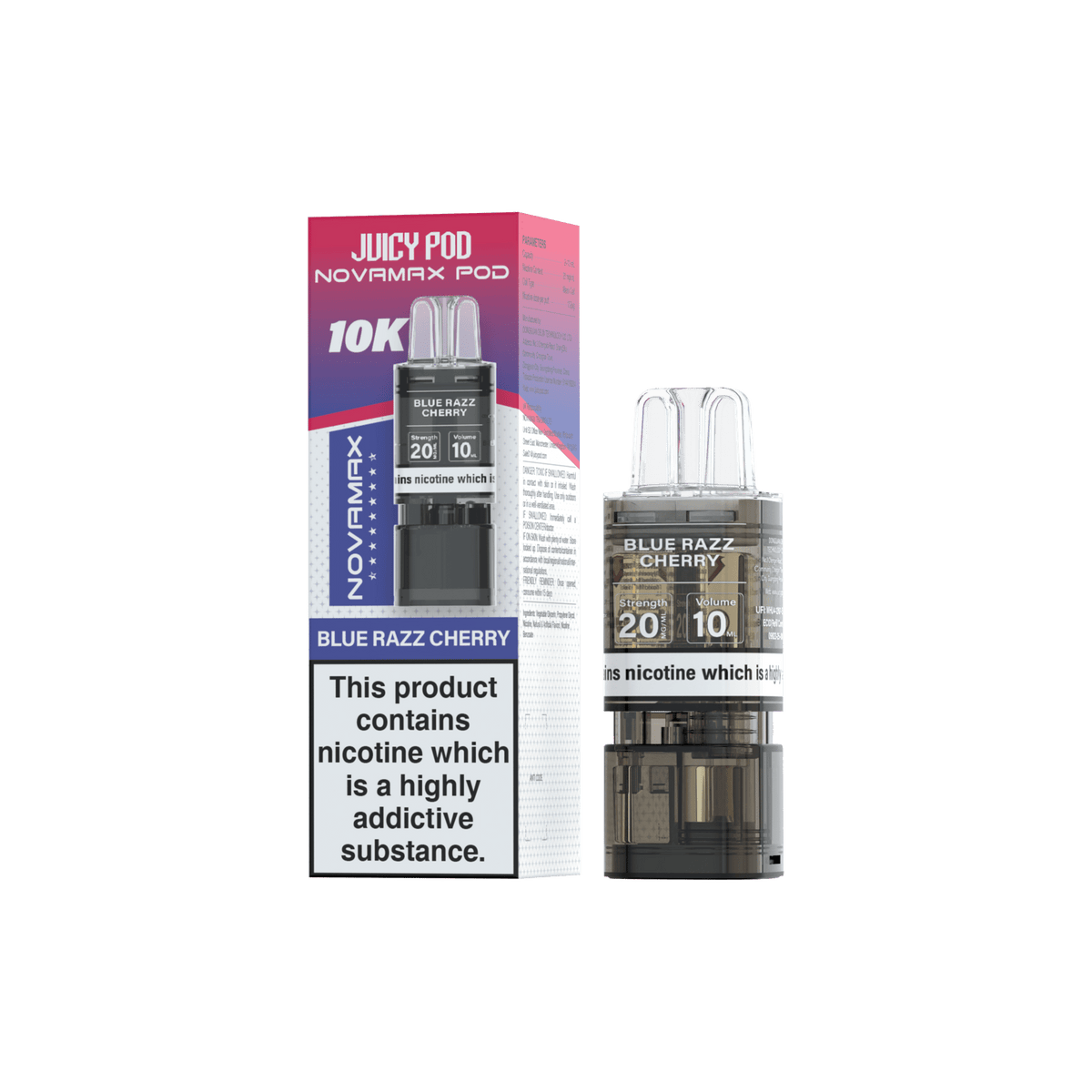 bulk wholesale Juicy Pod Novamax 10k Replacement Pods (Pack of 10) - Blue Razz Cherry